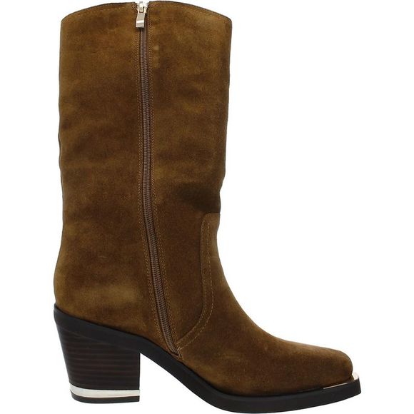 Vince Camuto Womens Babellie Tan Suede Metallic Mid-Calf Boots Shoes NWT - Picture 2 of 3